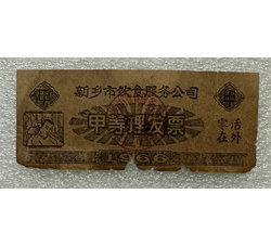 TJQB-17 1966年新乡市饮食服务公司甲等理发票