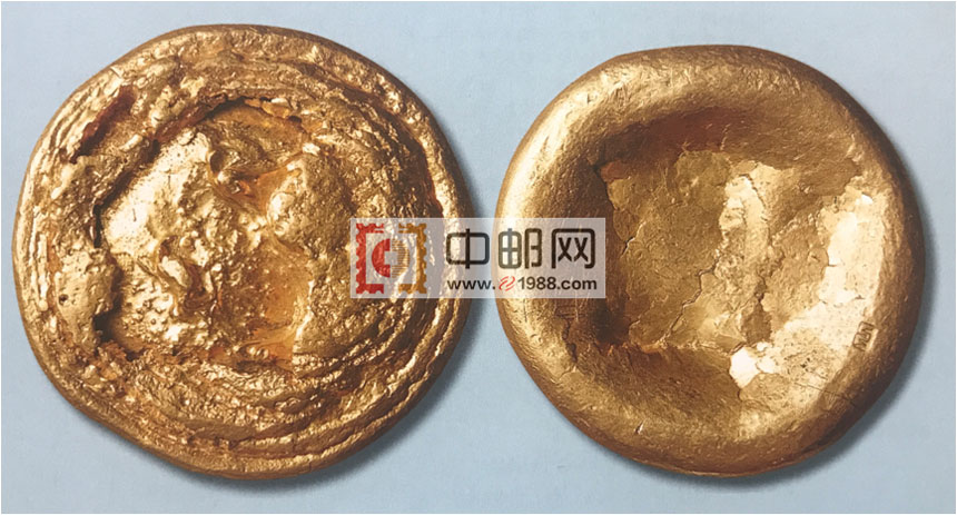 西汉金饼，直径64mm，重253克，珍罕