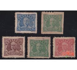Z-MGP024 1942年民国第二套正规发行的林森像储金邮票4全新外加1枚1元的无齿票（LGQ）