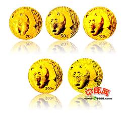 2002年熊猫金币套装（5枚全）