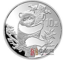 1987年中国熊猫金币发行5周年1盎司圆形银质纪念币