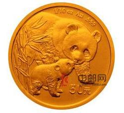 2004年熊猫1/10盎司圆形金质纪念币