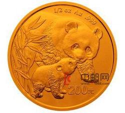 2004年熊猫1/2盎司圆形金质纪念币