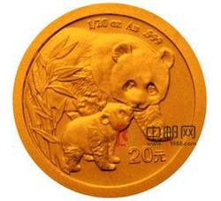2004年熊猫1/20盎司圆形金质纪念币