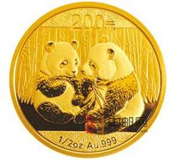 2009年熊猫1/2盎司圆形金质纪念币