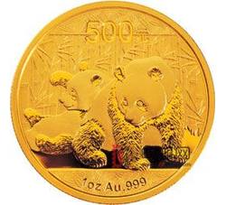 2010年熊猫1盎司圆形金质纪念币