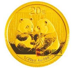 2009年熊猫1/20盎司圆形金质纪念币