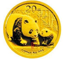 2011年熊猫1/20盎司圆形金质纪念币