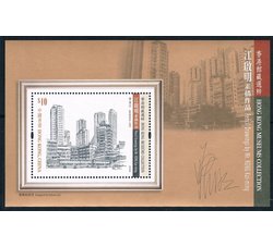 香港2016江启明素描绘画作品香港城市建筑雕刻版全新