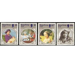 1985香港邮票，英皇太后，4全。