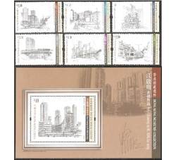 2016香港邮票，馆藏选粹-江启明素描作品，6全+小型张。